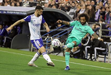 Marcelo, en un partido de Copa del Rey contra el Zaragoza esta temporada. | EFE