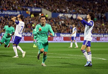 Lucas Vázquez celebra un gol con el Real Madrid ante el Zaragoza en la Copa del Rey. | EFE/Archivo