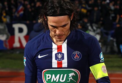 Edinson Cavani, durante el partido de Copa contra el Linas-Montlhery. |  EFE