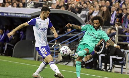 Marcelo, en un partido de Copa del Rey contra el Zaragoza esta temporada. | EFE
