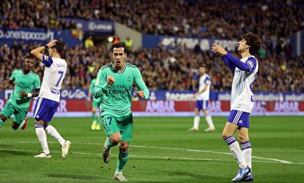 Lucas Vázquez celebra un gol con el Real Madrid ante el Zaragoza en la Copa del Rey. | EFE/Archivo