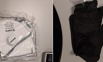 Mascarillas y guantes llegados a la oficina de la Agencia Tributaria de Usera |  LD