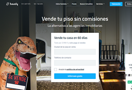 Aspecto que ofrece la web de Housfy |  Housfy