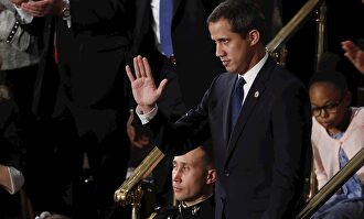Guaidó recibió una ovación en el Capitolio. |  EFE