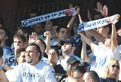 Miembros del grupo ultra Ligallo Fondo Norte, del Real Zaragoza. |  Cordon Press