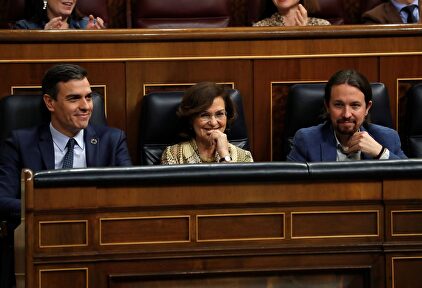 Sánchez, Calvo e Iglesias. |  EFE