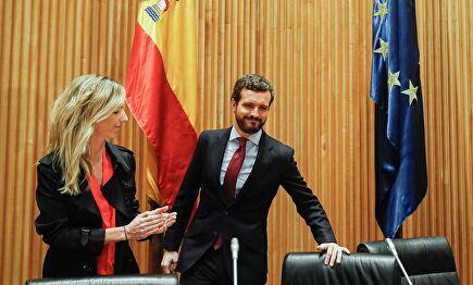 Pablo Casado y Álvarez de Toledo este jueves. |  EFE
