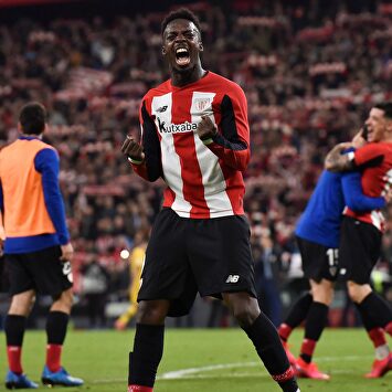 Iñaki Williams celebra su gol al Barcelona en la Copa del Rey. |  EFE
