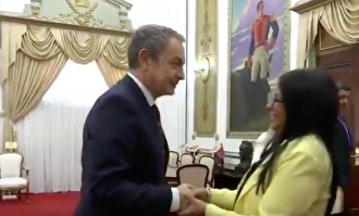 Zapatero con Delcy Rodríguez en Venezuela | Twitter Nicolás Maduro
