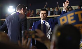 El candidato Pete Buttigieg durante las primarias de New Hampshire |  Cordon Press