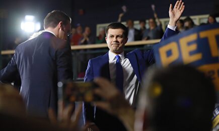 El candidato Pete Buttigieg durante las primarias de New Hampshire |  Cordon Press