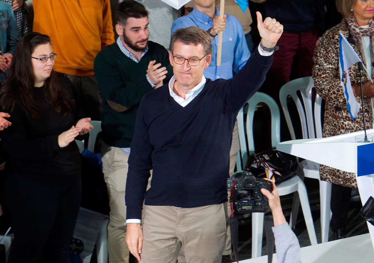 Alberto Núñez Feijoo durante su proclamación como candidato del PP |  EFE