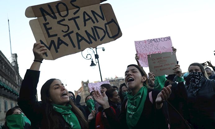 Protesta en México contra los asesinatos de mujeres. |  EFE