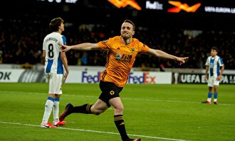 Diogo Jota celebra uno de sus tres goles al Espanyol. |  EFE