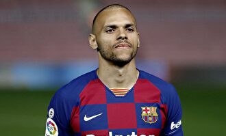 Martin Braithwaite, en su presentación con el Barcelona. |  EFE