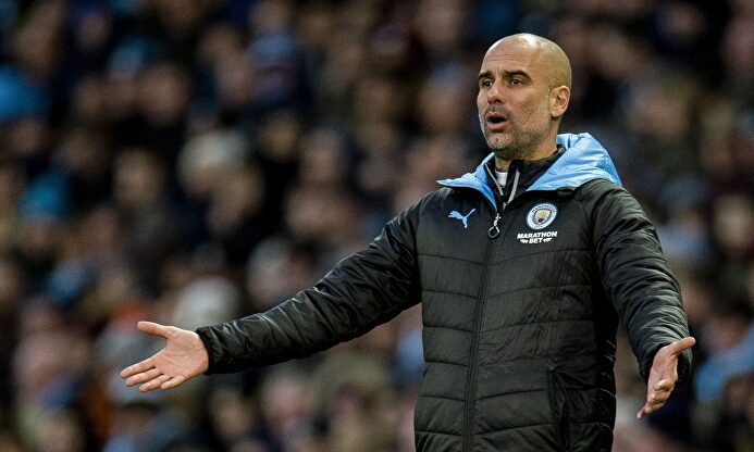 Pep Guardiola, en un partido con el Manchester City. | EFE/Archivo