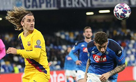 Griezmann, autor del 1-1 en la ida ante el Nápoles en San Paolo. |  EFE
