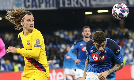 Griezmann, autor del 1-1 en la ida ante el Nápoles en San Paolo. |  EFE