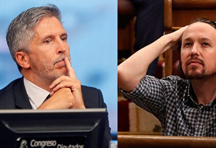 Fernando Grande Marlaska y Pablo Iglesias. |  EFE