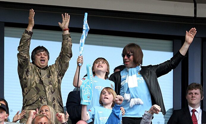 Liam Gallagher en un partido del Manchester City. |  Cordon Press