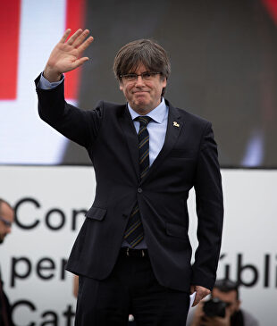 Carles Puigdemont, en el acto separatista de Perpiñán |  EFE