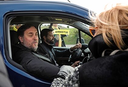 Oriol Junqueras en una de sus salidas de prisión | EFE