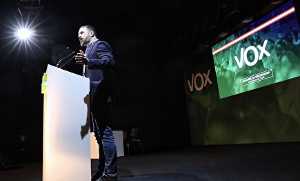 Santiago Abascal durante la Asamblea General de Vox. | Vox