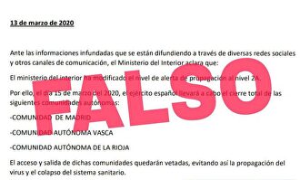 Uno de los bulos difundidos en redes sociales | Interior