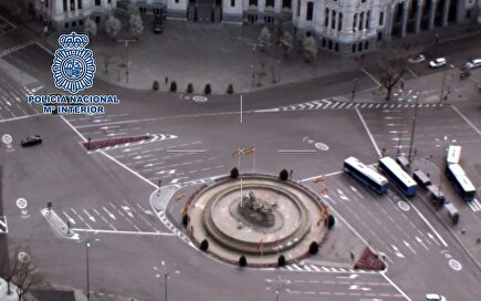 Impresionante imagen aérea del centro de Madrid vacío por el estado de alerta