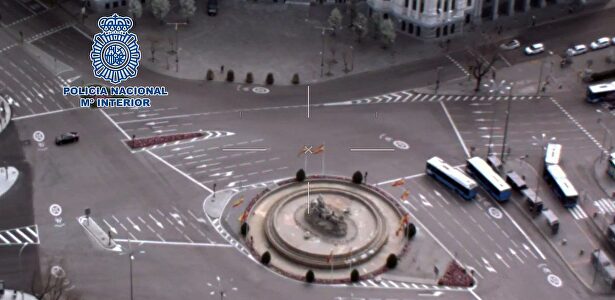 Impresionante imagen aérea del centro de Madrid vacío por el estado de alerta