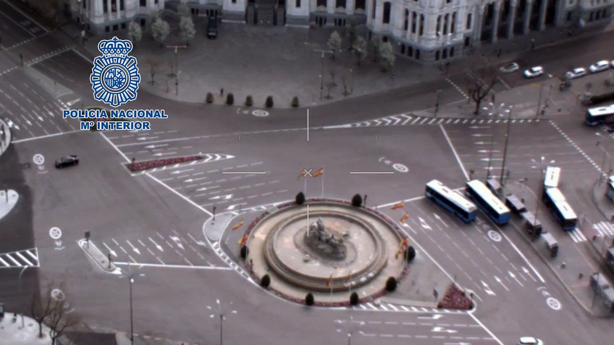 Impresionante imagen aérea del centro de Madrid vacío por el ...