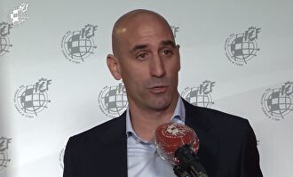 Luis Rubiales, presidente de la RFEF, durante una comparecencia de forma telemática. | EFE