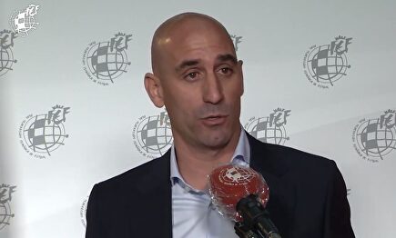 Luis Rubiales, presidente de la RFEF, durante una comparecencia de forma telemática. | EFE