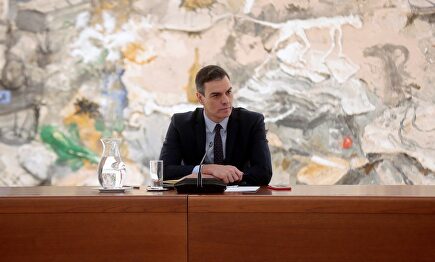 Pedro Sánchez, durante el último consejo de ministros presencial | EFE