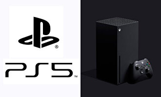 El logo de PS5 y la nueva Xbox Series X. | El Sótano Perdido