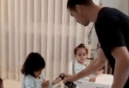 Cristiano enseña a sus hijos cómo protegerse del coronavirus