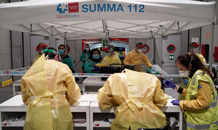 Una de las entradas a los pabellones habilitados como hospital temporal en el Ifema | Comunidad de Madrid