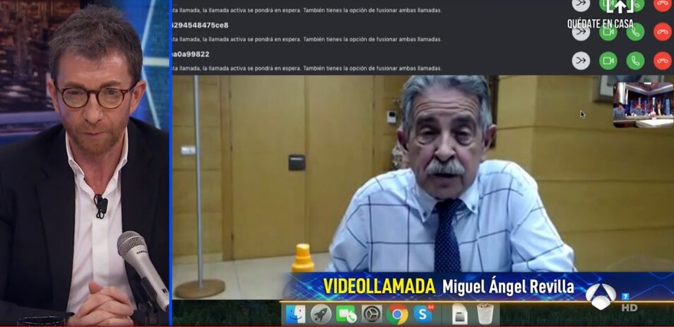 Intentan boicotear una videollamada en directo entre Pablo Motos y Revilla Hasta 75 espectadores llamaron insistentemente al El Hormiguero a través de Skype durante la entrevista al presidente de Cantabria.