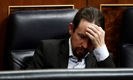 Pablo Iglesias, durante un pleno. | EFE