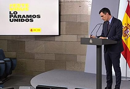 Pedro Sánchez en la comparecencia de este sábdo. | EFE