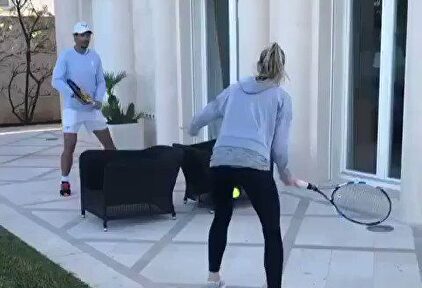 El partido entre Rafa Nadal y su hermana en pleno confinamiento por el coronavirus