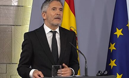 Marlaska, en su comparecencia de este domingo. | EFE