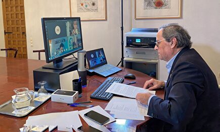 Quim Torra en su despacho. | EFE