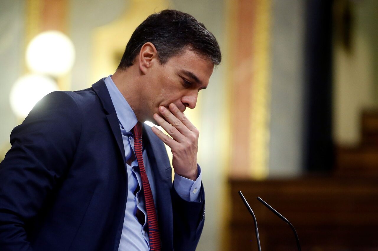 Pedro Sánchez, durante su intervención en el pleno para prorrogar el estado de alarma. | Ricardo Rubio (Europa Press)