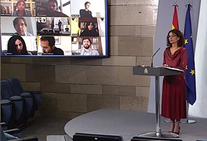 María Jesús Montero este viernes en el Palacio de la Moncloa. | EFE