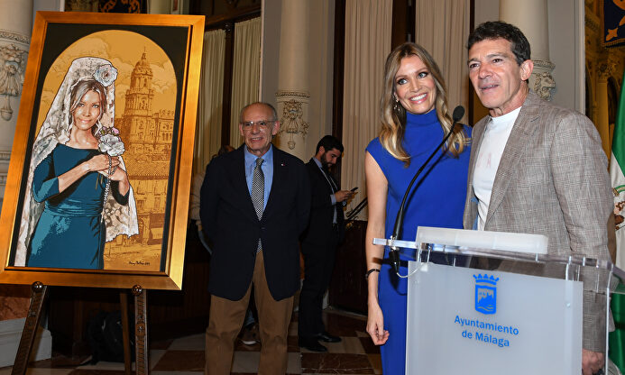 Banderas y Nicole Kimpel en Málaga | Gtres