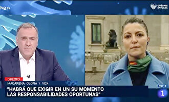 Tensión en TVE: Olona se enfrenta a Fortes por su manipulación sobre el coronavirus