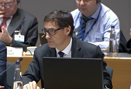 El ministro de Sanidad, Salvador Iila, en el Consejo de Sanidad de la UE del 6 de marzo. | Consejo Europeo