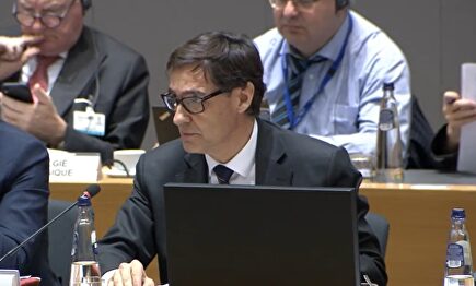 El ministro de Sanidad, Salvador Iila, en el Consejo de Sanidad de la UE del 6 de marzo. | Consejo Europeo