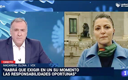 Tensión en TVE: Olona se enfrenta a Fortes por su manipulación sobre el coronavirus